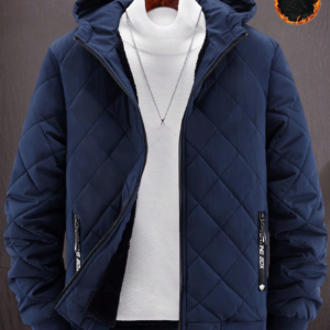 Manfinity Homme 1Pc Men Loose Fit Quilted Thermal Lined Zip up Hooded Jacket